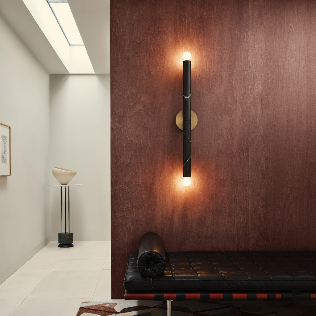 Callaway Marble Wall Lamp – Vertical & Horizontal Natural White Marble Sconce