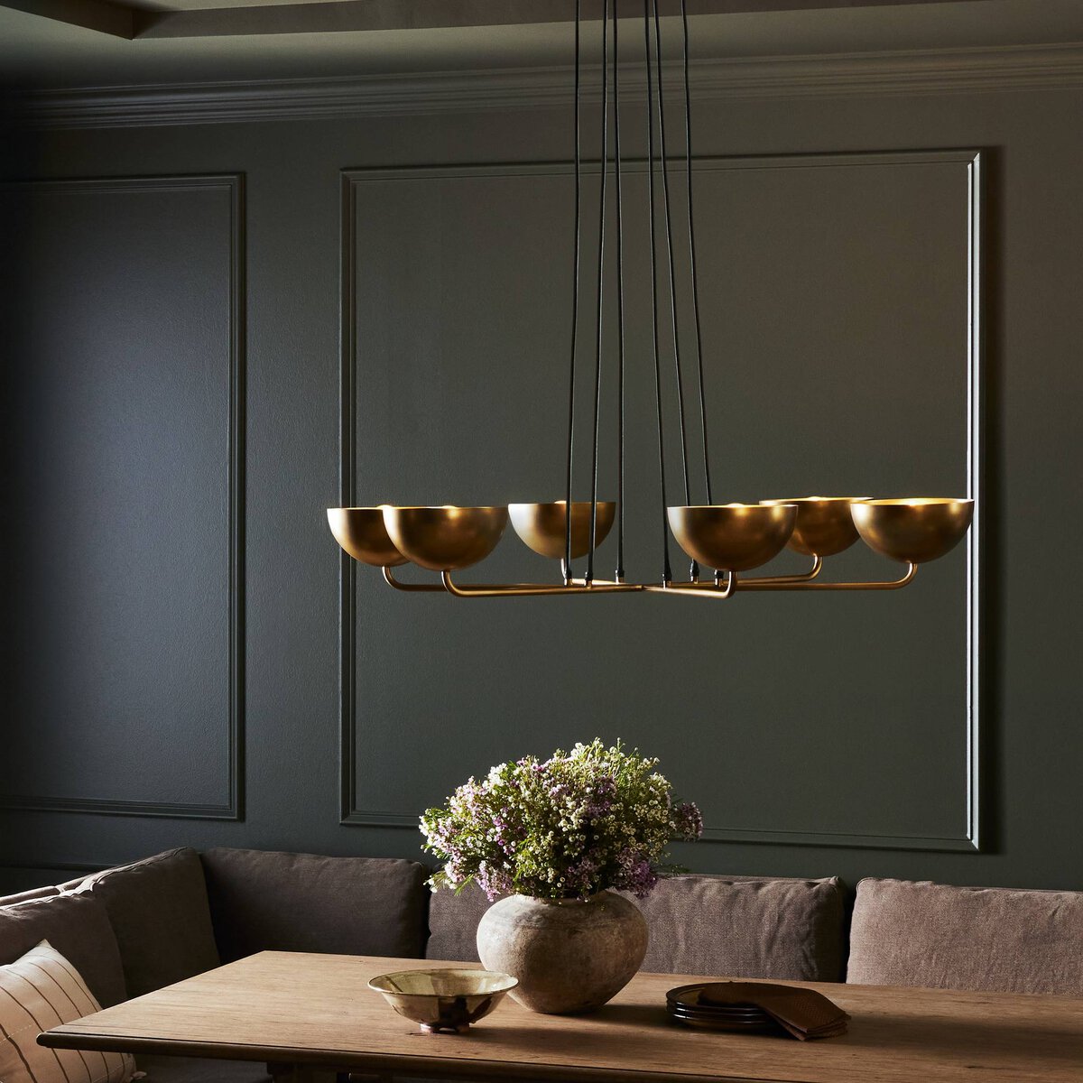 Callisto Brass Chandelier – Adjustable Multi-Disc Brass Chandelier