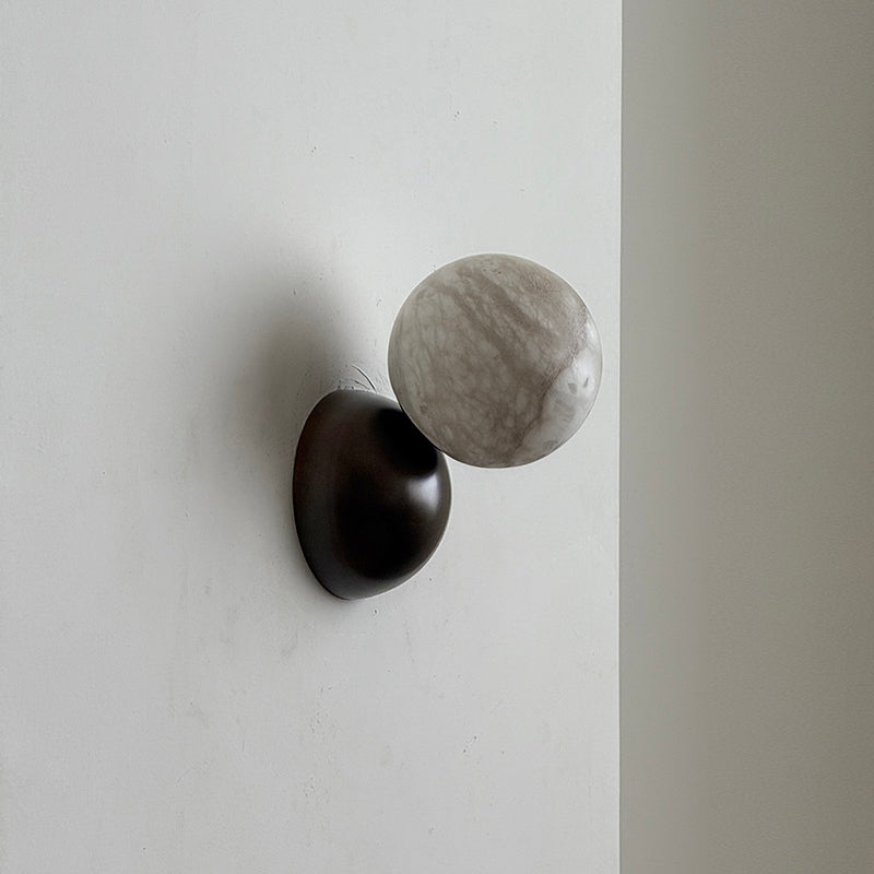 Callisto Eclipse Wall Lamp – Natural Stone & Metallic Eclipse Wall Sconce