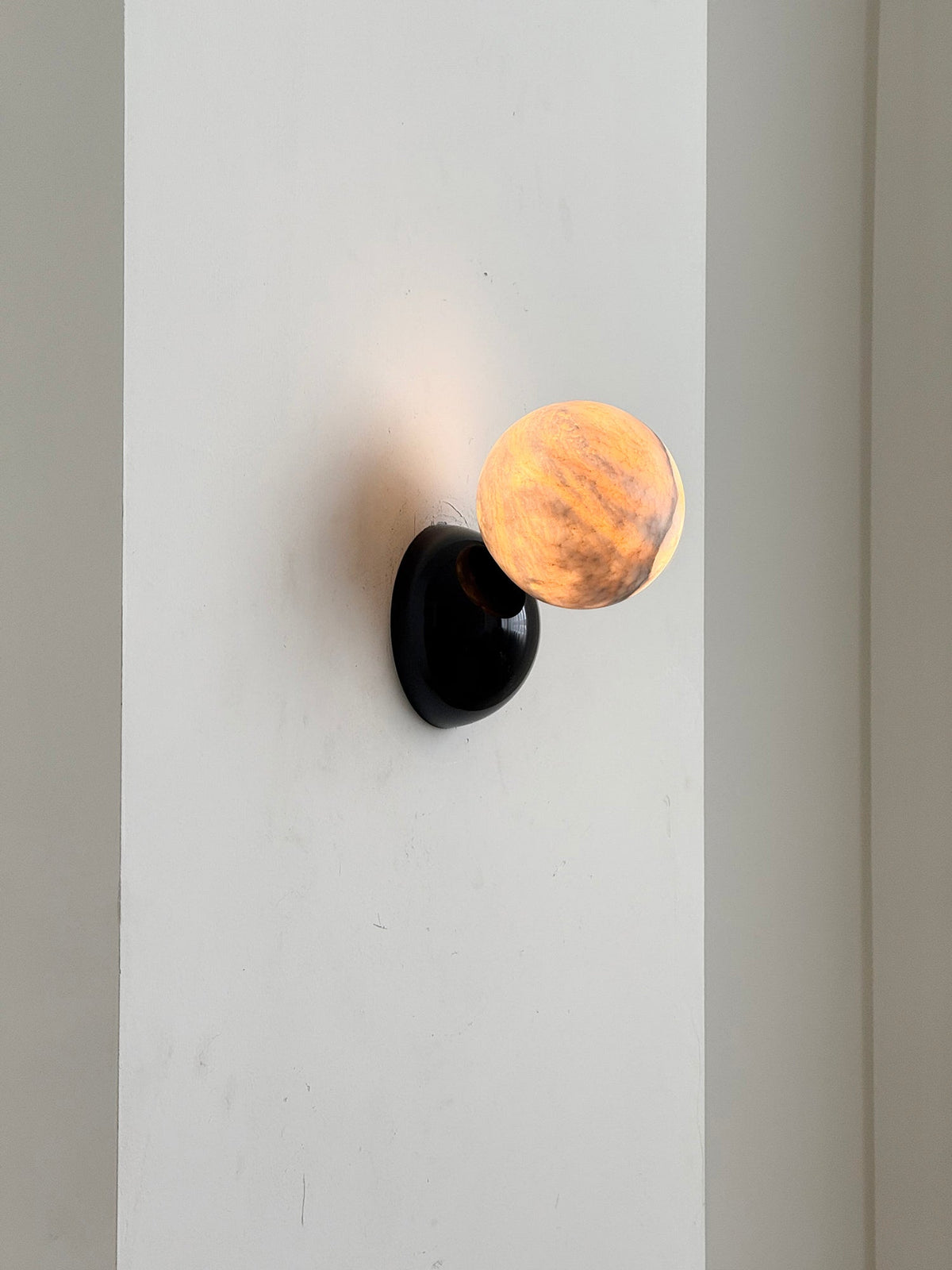Callisto Eclipse Wall Lamp – Natural Stone & Metallic Eclipse Wall Sconce