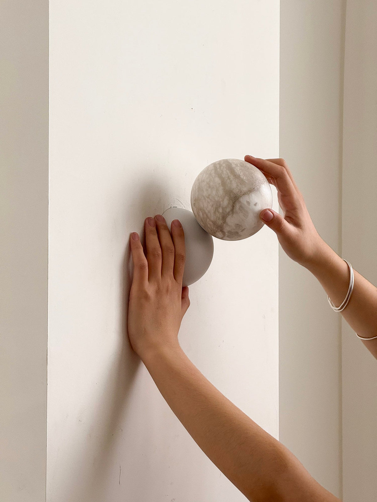 Callisto Eclipse Wall Lamp – Natural Stone & Metallic Eclipse Wall Sconce