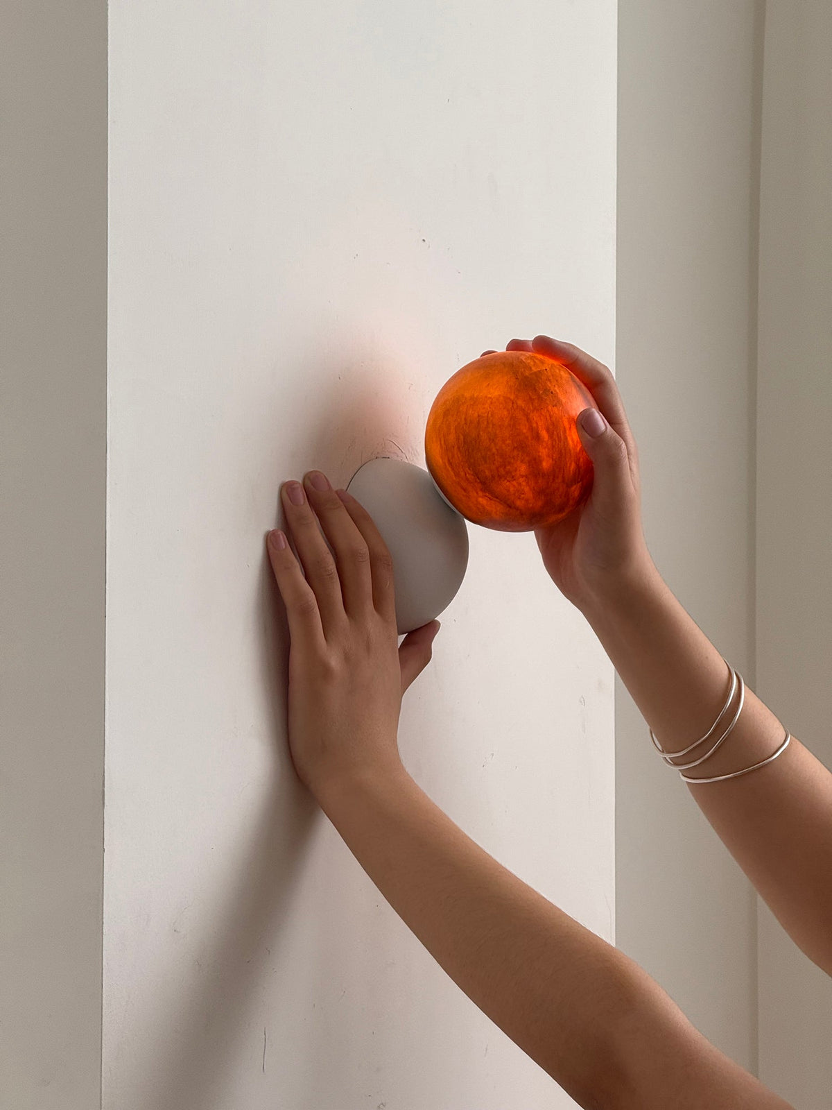Callisto Eclipse Wall Lamp – Natural Stone & Metallic Eclipse Wall Sconce