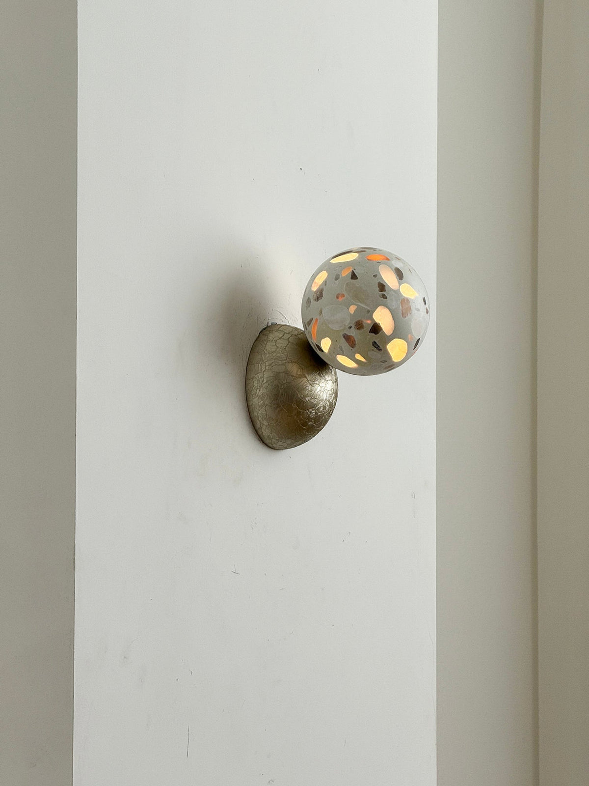 Callisto Eclipse Wall Lamp – Natural Stone & Metallic Eclipse Wall Sconce