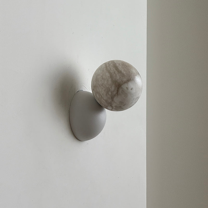 Callisto Eclipse Wall Lamp – Natural Stone & Metallic Eclipse Wall Sconce