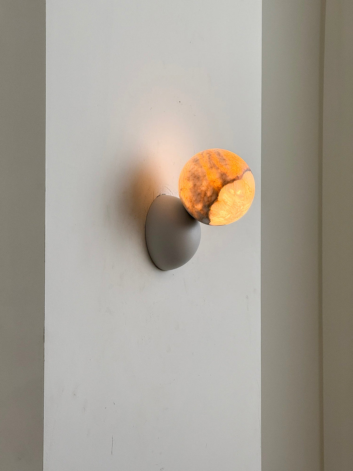 Callisto Eclipse Wall Lamp – Natural Stone & Metallic Eclipse Wall Sconce