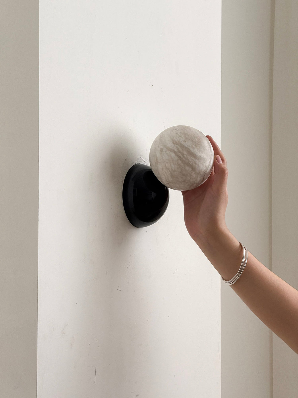 Callisto Eclipse Wall Lamp – Natural Stone & Metallic Eclipse Wall Sconce