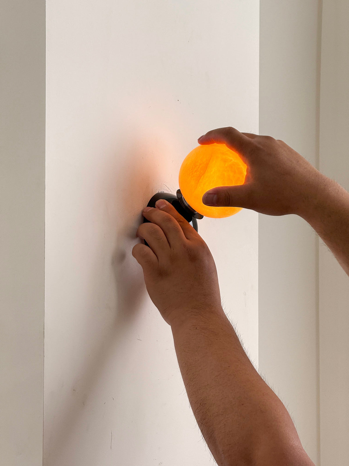 Callisto Eclipse Wall Lamp – Natural Stone & Metallic Eclipse Wall Sconce