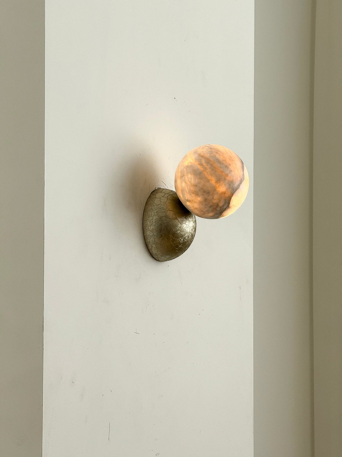 Callisto Eclipse Wall Lamp – Natural Stone & Metallic Eclipse Wall Sconce