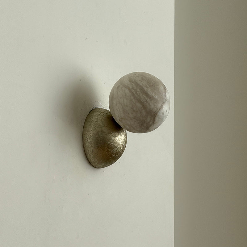 Callisto Eclipse Wall Lamp – Natural Stone & Metallic Eclipse Wall Sconce