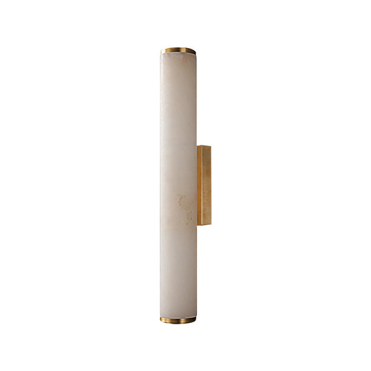 Callisto Alabaster Sconce – Vertical Natural Alabaster & Patinated Brass LED Sconce