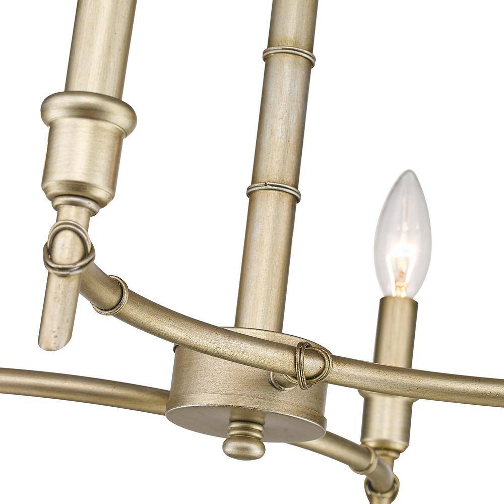 Cambay Chandelier – Bamboo-Node Detailed Brass Candelabra Chandelier