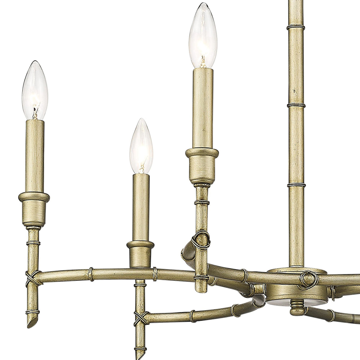 Cambay Chandelier – Bamboo-Node Detailed Brass Candelabra Chandelier