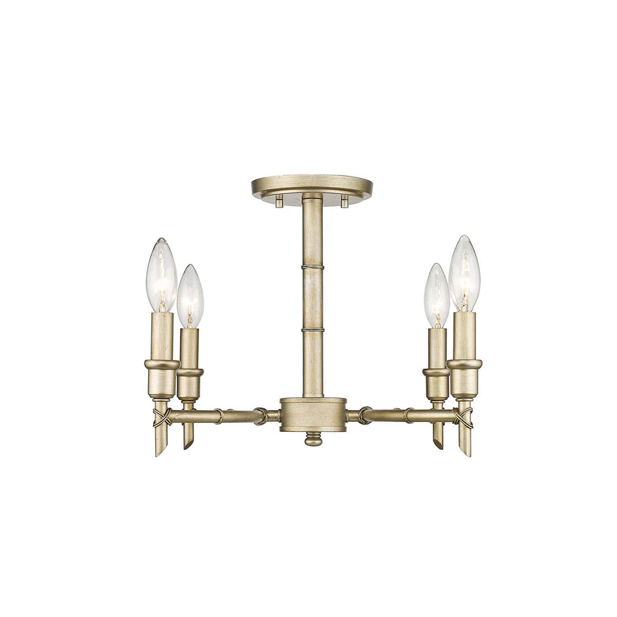 Cambay Chandelier – Bamboo-Node Detailed Brass Candelabra Chandelier