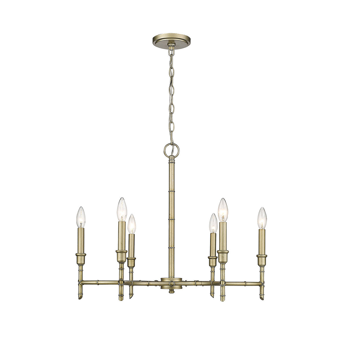 Cambay Chandelier – Bamboo-Node Detailed Brass Candelabra Chandelier