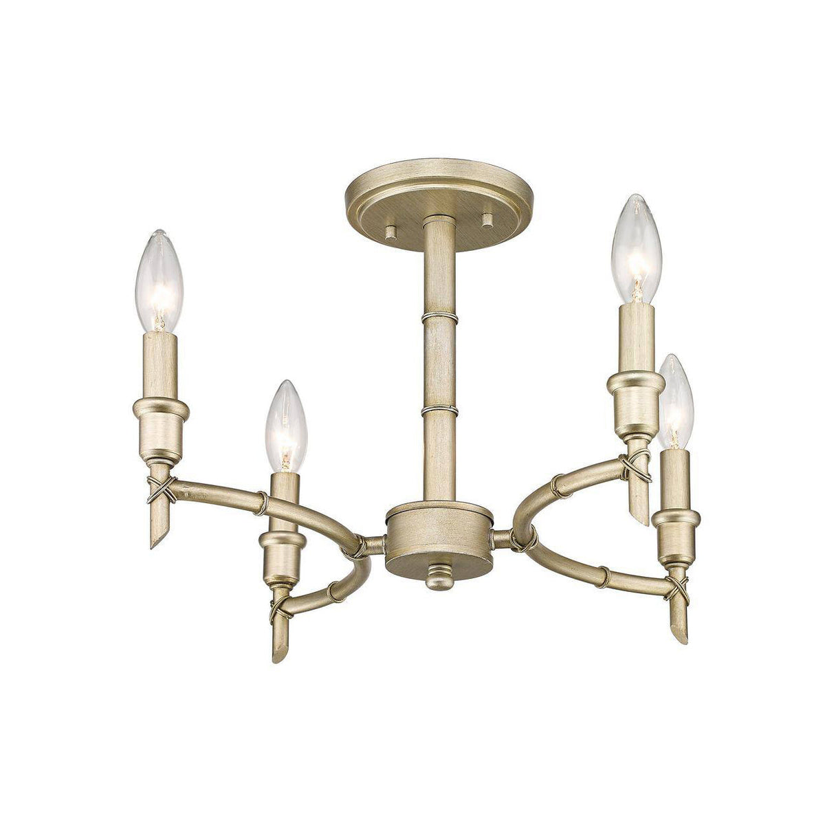 Cambay Chandelier – Bamboo-Node Detailed Brass Candelabra Chandelier