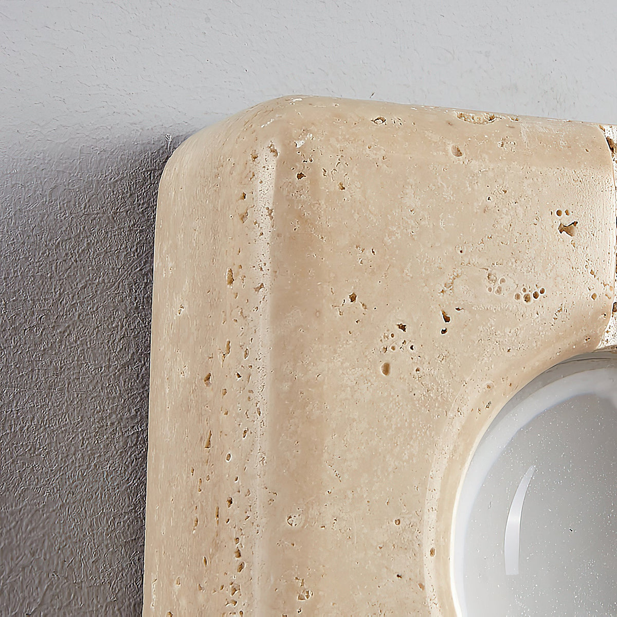 Camera Travertine Wall Lamp – Square Beige Natural Travertine LED Wall Sconce