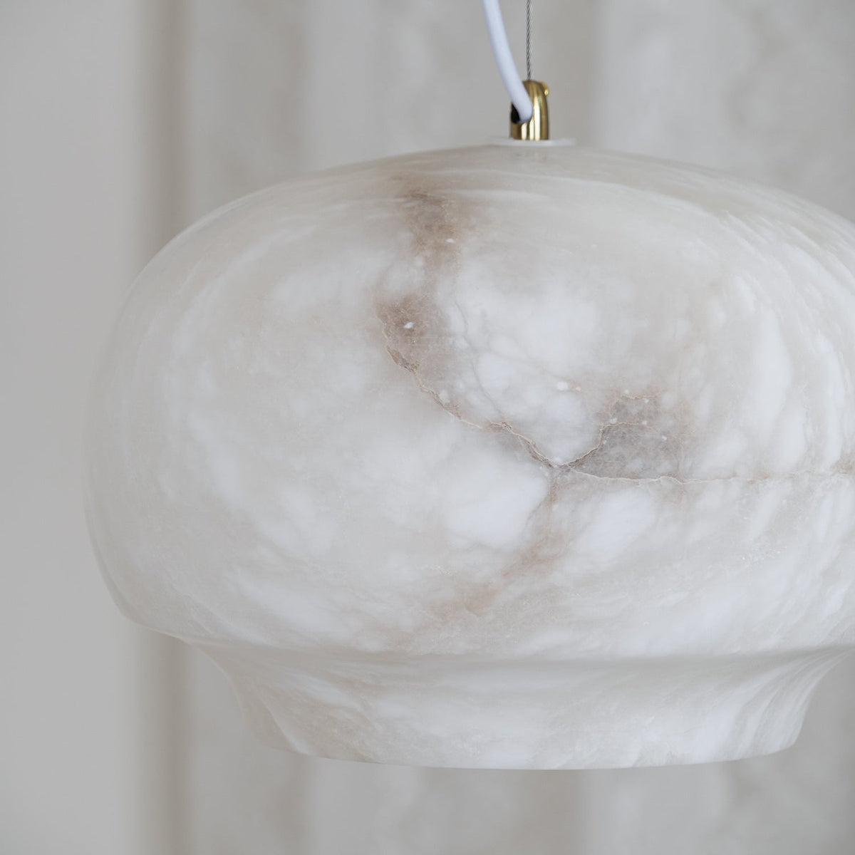 Camille Alabaster Pendant Lamp – Carved Translucent Natural Alabaster Dome Pendant Light