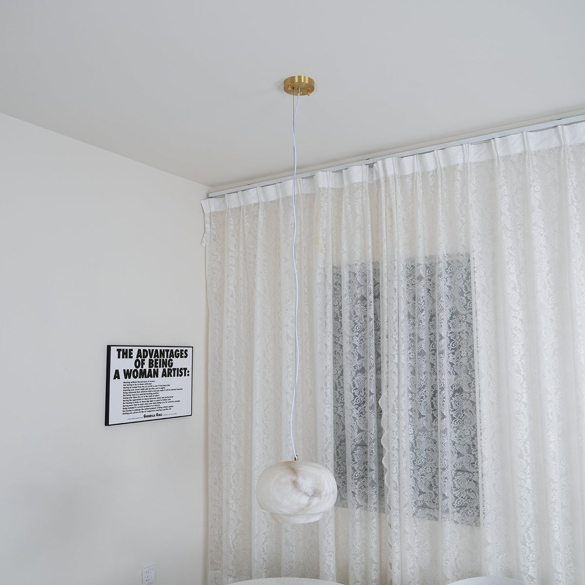 Camille Alabaster Pendant Lamp – Carved Translucent Natural Alabaster Dome Pendant Light