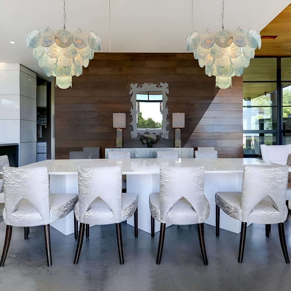 Camisa Murano Glass Chandelier – Hand-Blown Murano-Style Colored Glass Disc Chandelier
