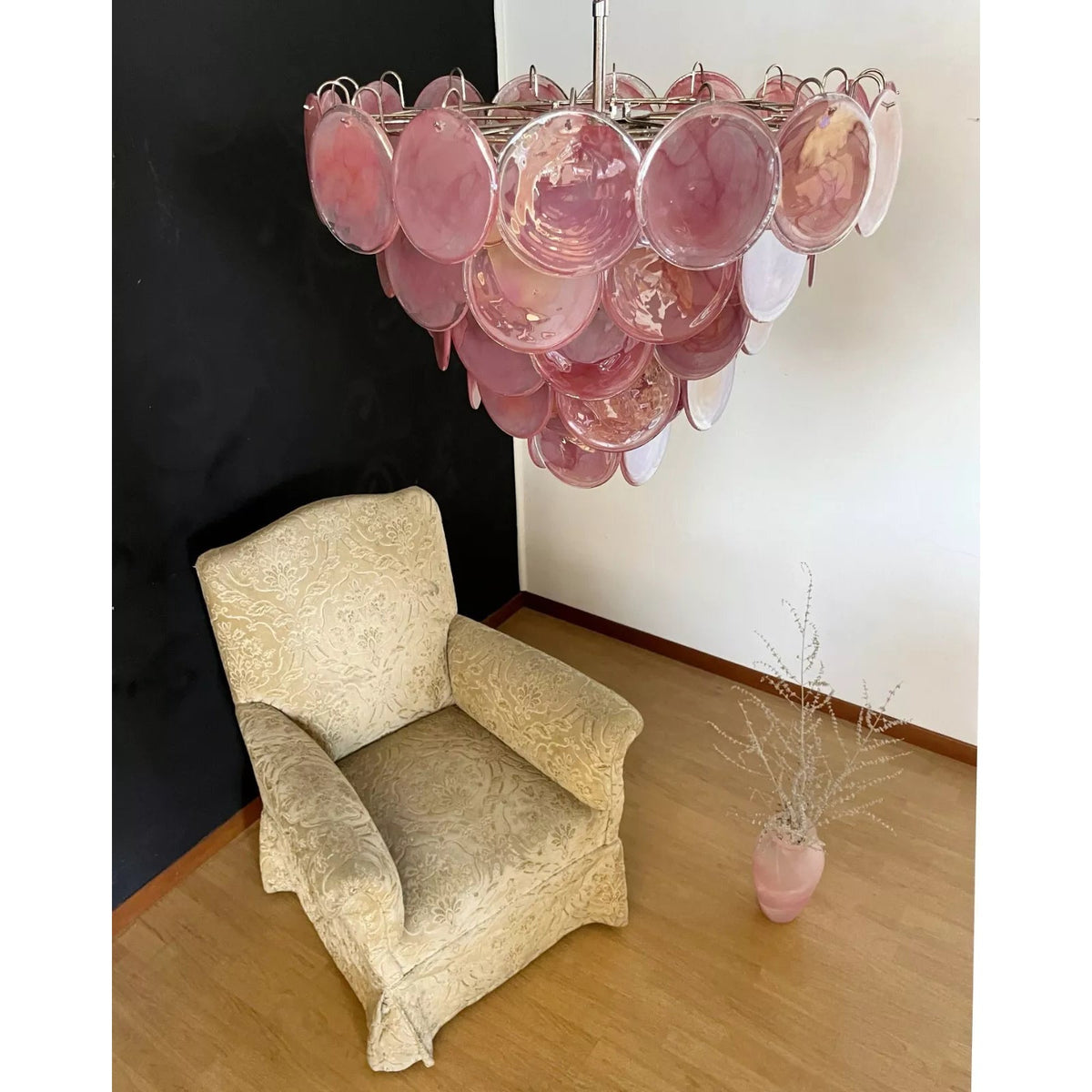 Camisa Murano Glass Chandelier – Hand-Blown Murano-Style Colored Glass Disc Chandelier