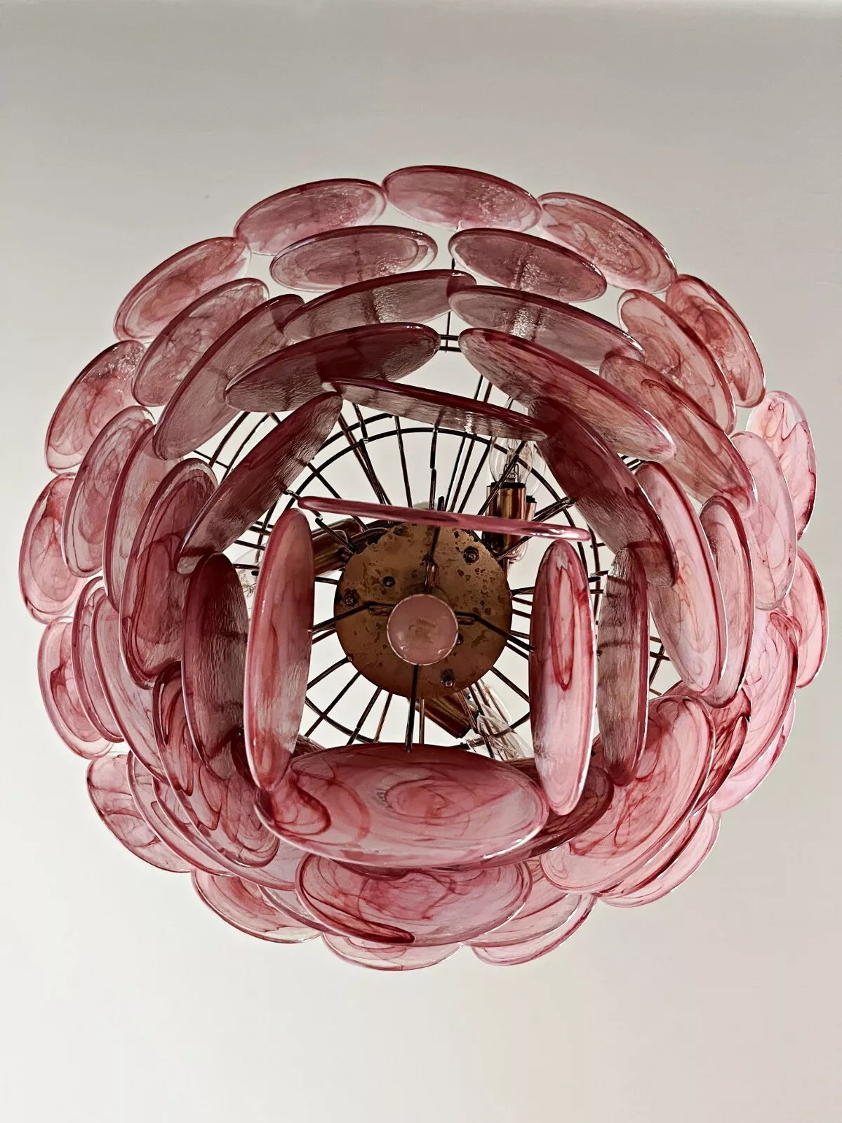 Camisa Murano Glass Chandelier – Hand-Blown Murano-Style Colored Glass Disc Chandelier