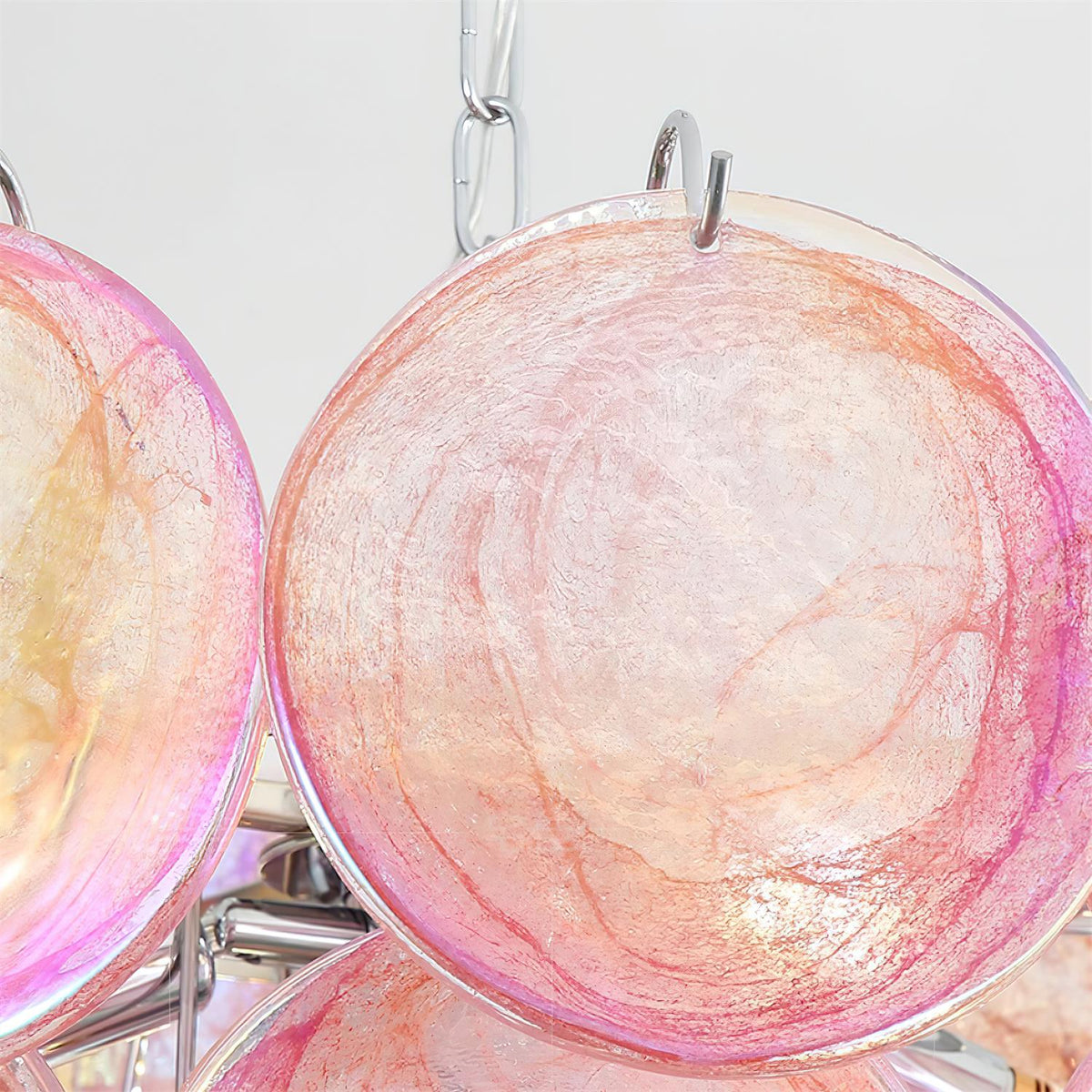 Camisa Murano Glass Chandelier – Hand-Blown Murano-Style Colored Glass Disc Chandelier