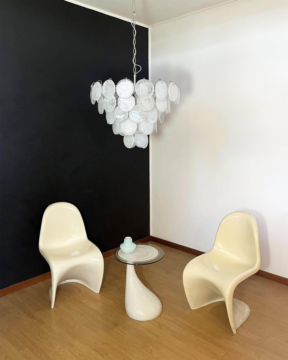 Camisa Murano Glass Chandelier – Hand-Blown Murano-Style Colored Glass Disc Chandelier