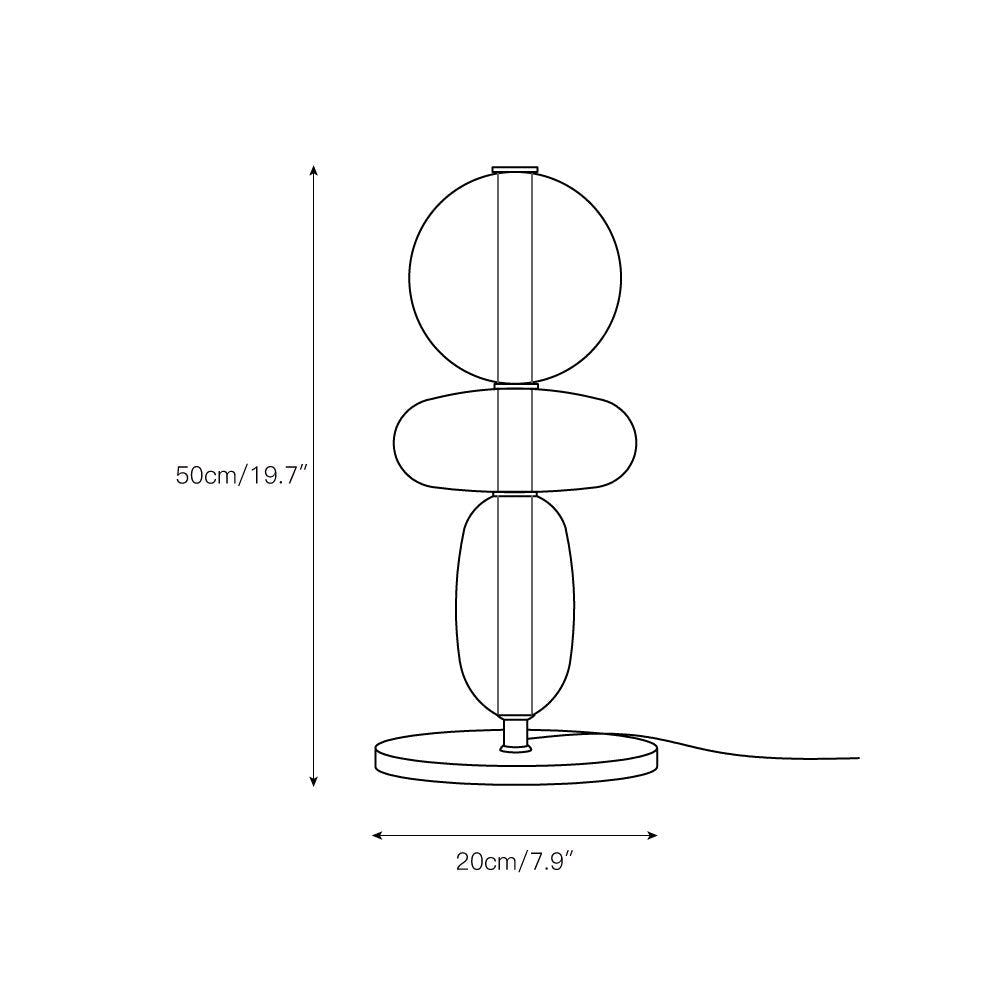 Stained Glass Table Lamp - Candied Colorful Hand-Blown Glass Accent Light | Modern Remote Dimming LED Desk Lamp