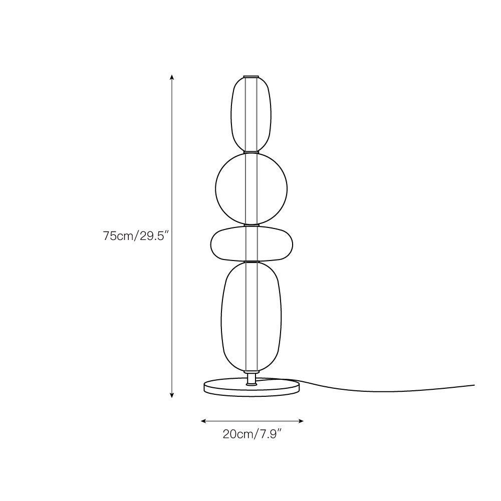 Stained Glass Table Lamp - Candied Colorful Hand-Blown Glass Accent Light | Modern Remote Dimming LED Desk Lamp