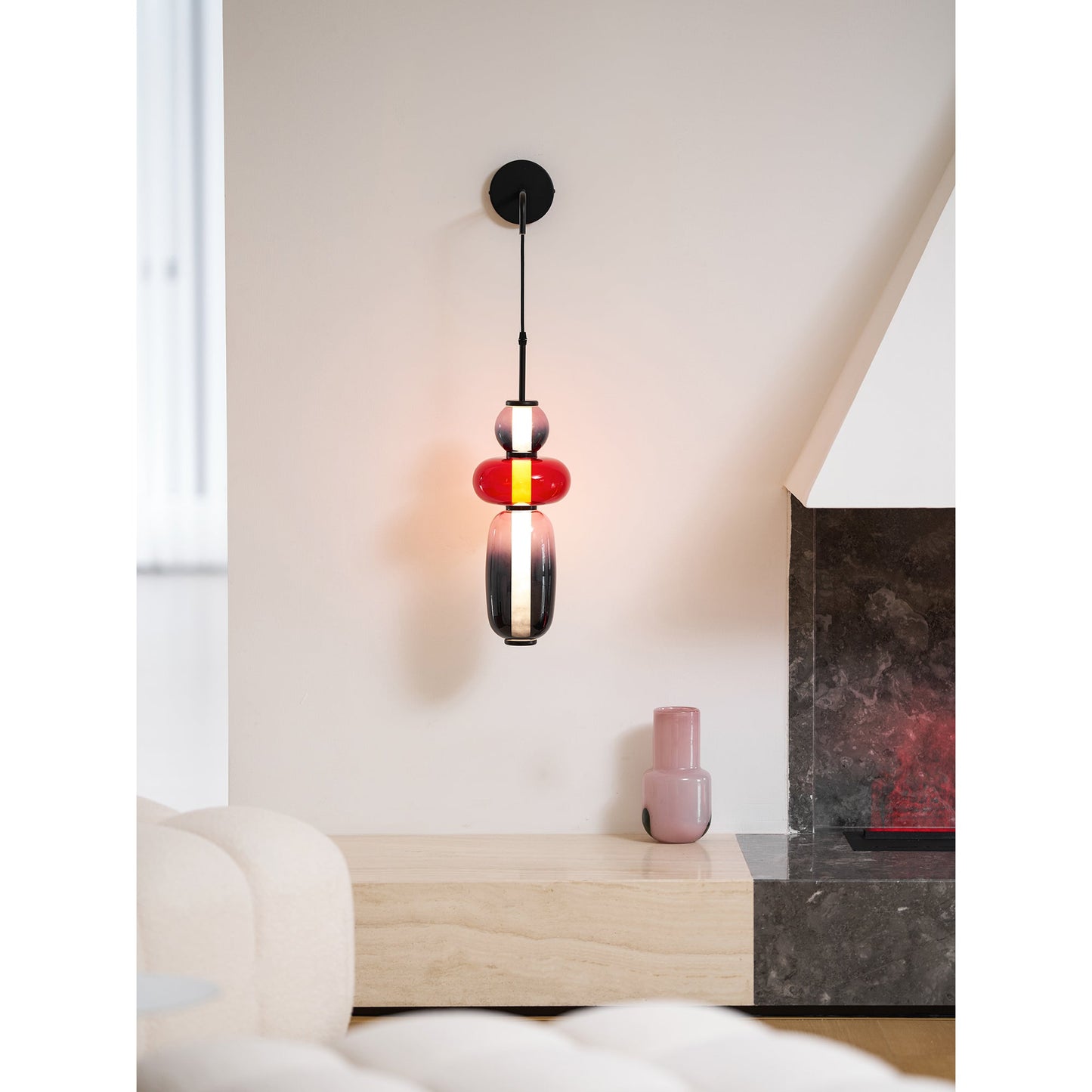 Stained Glass Wall Lamp - Hand-Blown Colorful Glass Wall Sconce | Modern Artistic LED Wall Light
