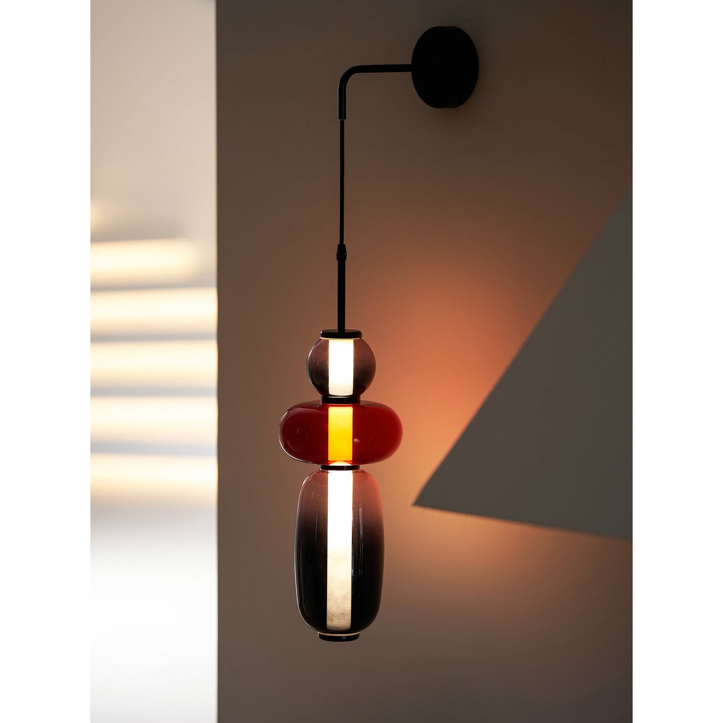 Stained Glass Wall Lamp - Hand-Blown Colorful Glass Wall Sconce | Modern Artistic LED Wall Light