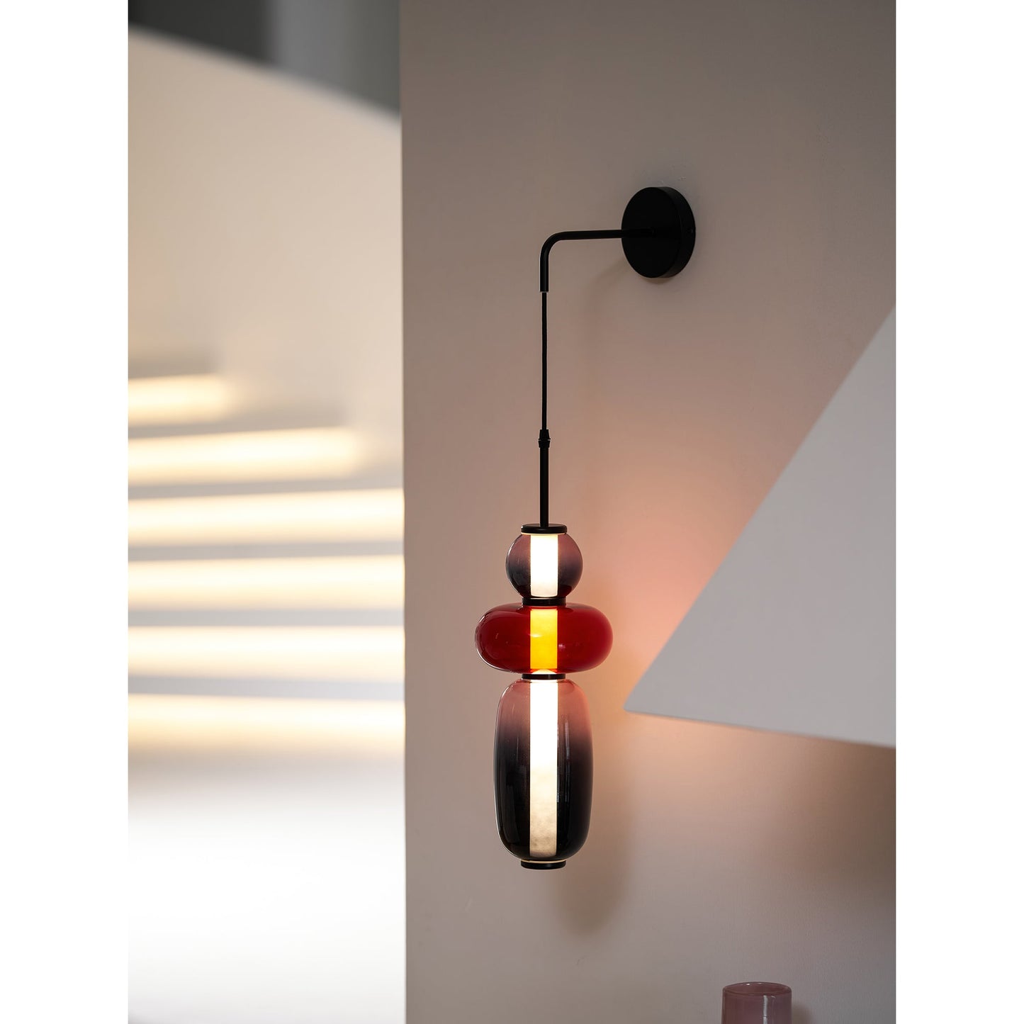 Stained Glass Wall Lamp - Hand-Blown Colorful Glass Wall Sconce | Modern Artistic LED Wall Light