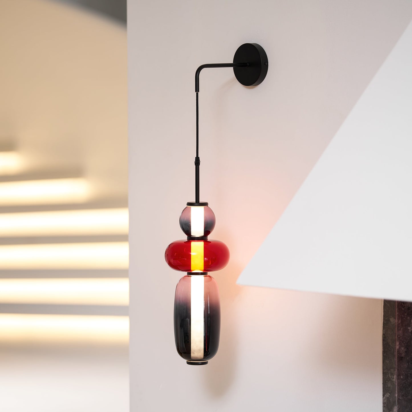 Stained Glass Wall Lamp - Hand-Blown Colorful Glass Wall Sconce | Modern Artistic LED Wall Light