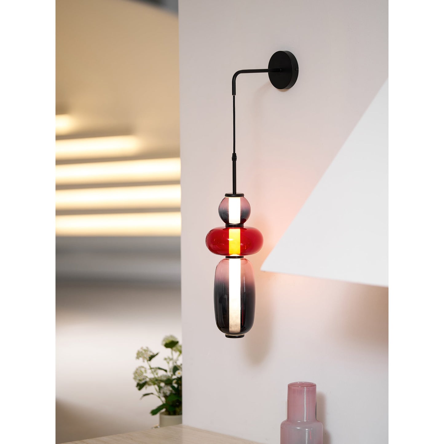 Stained Glass Wall Lamp - Hand-Blown Colorful Glass Wall Sconce | Modern Artistic LED Wall Light