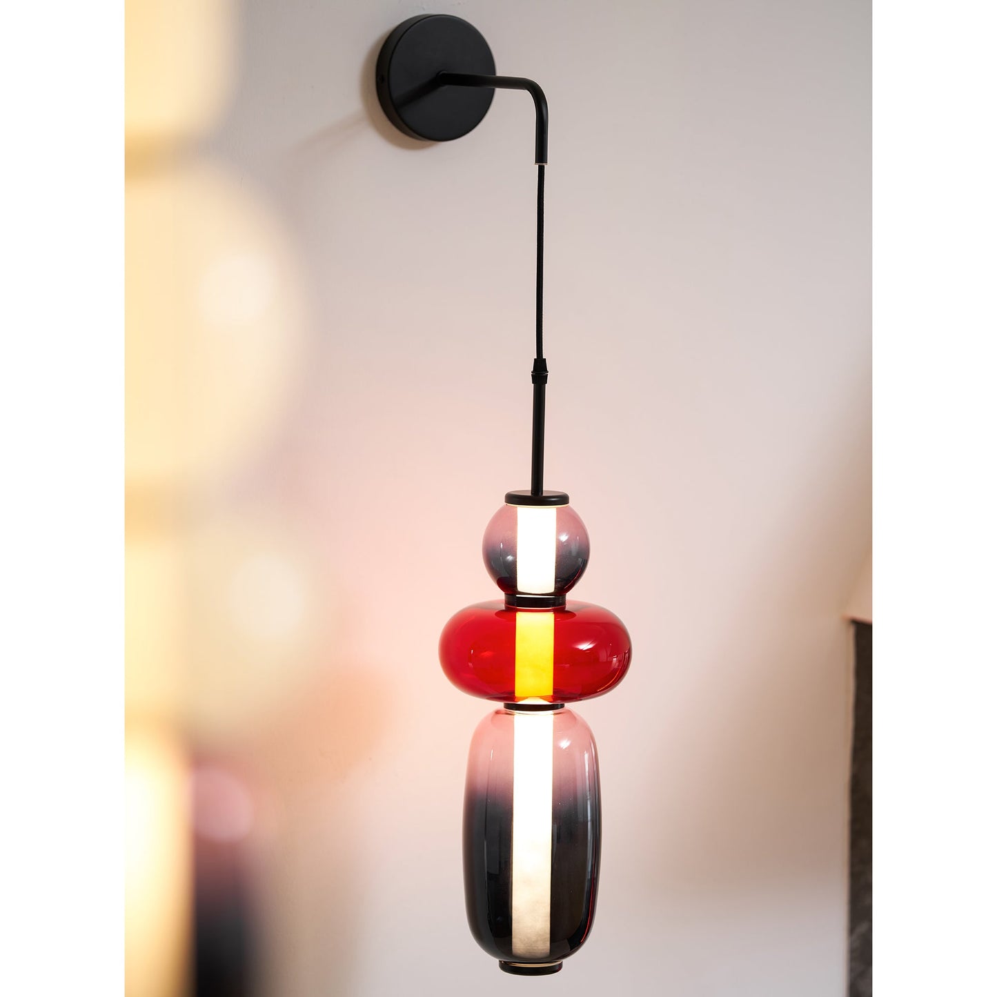 Stained Glass Wall Lamp - Hand-Blown Colorful Glass Wall Sconce | Modern Artistic LED Wall Light