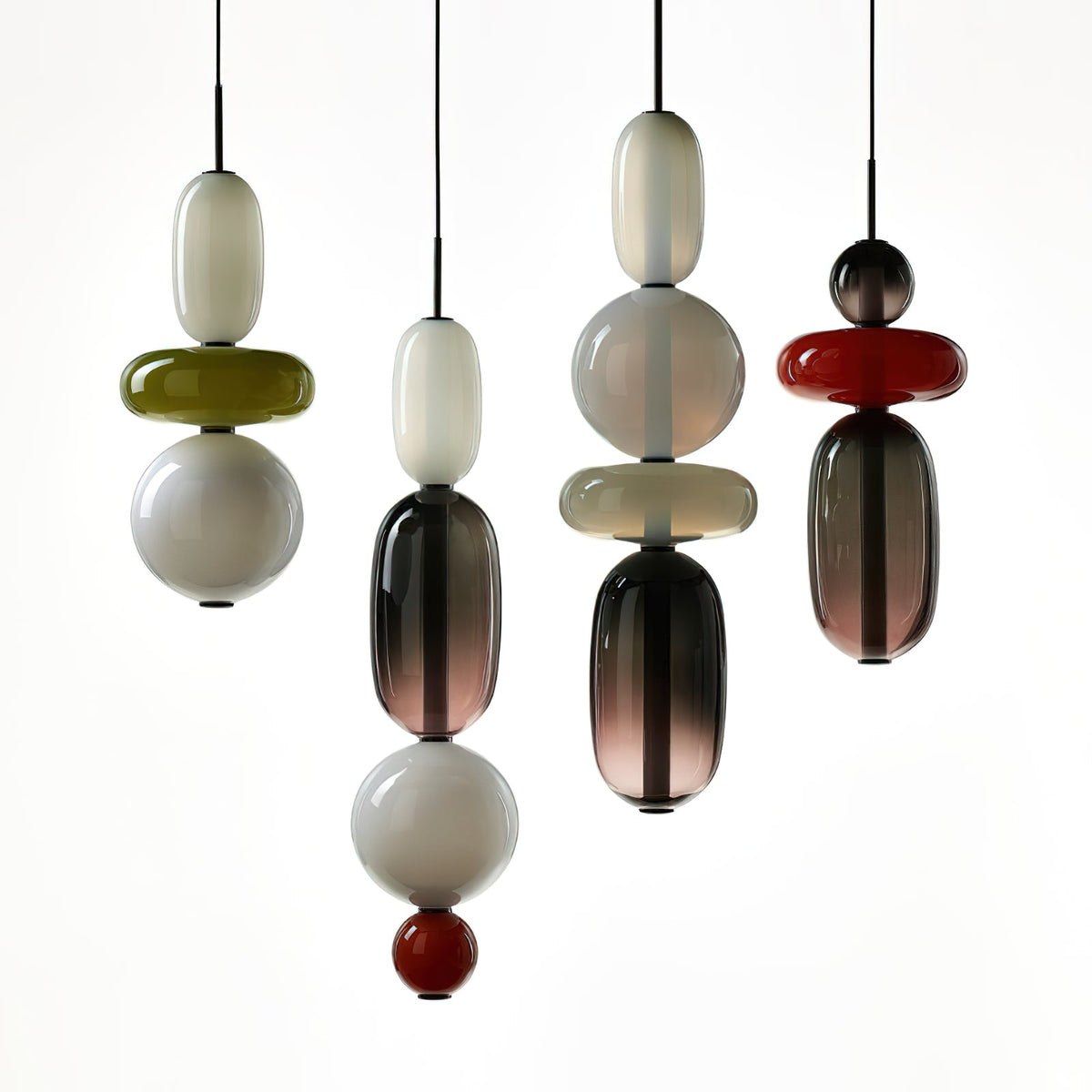Stained Glass Chandelier - Multi-Head Hand-Blown Art Glass Chandelier | Custom Colorful LED Ceiling Light
