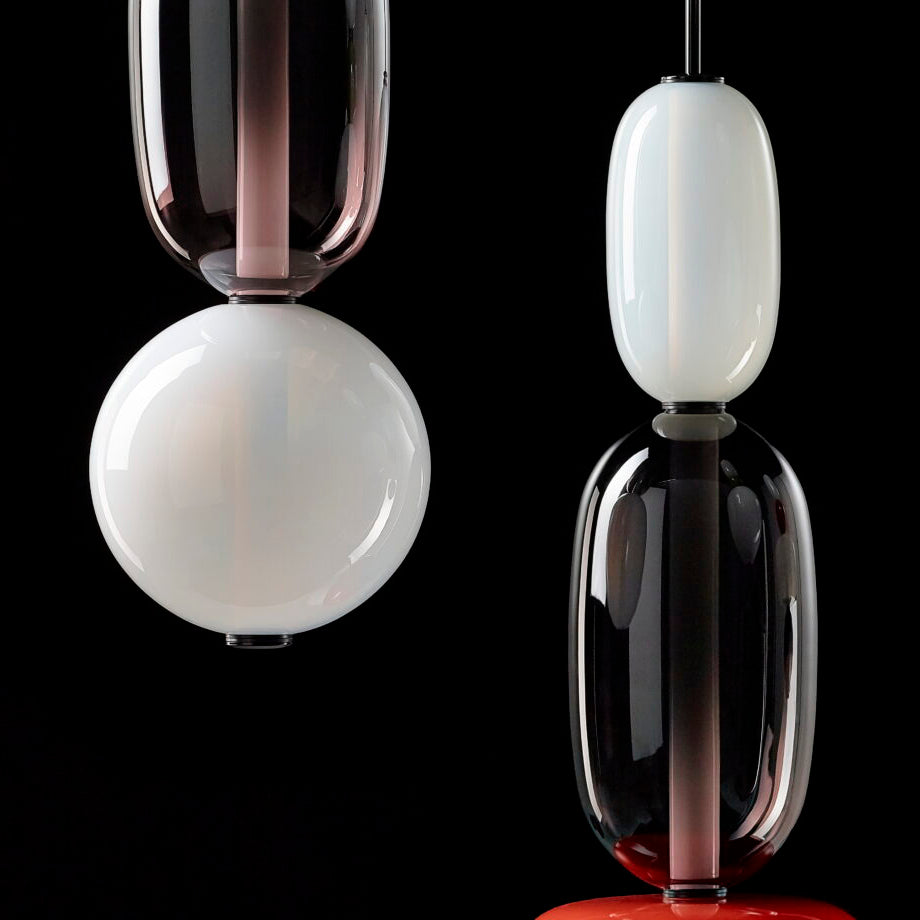 Stained Glass Chandelier - Multi-Head Hand-Blown Art Glass Chandelier | Custom Colorful LED Ceiling Light