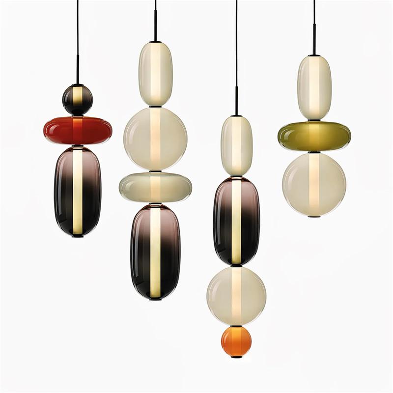 Stained Glass Chandelier - Multi-Head Hand-Blown Art Glass Chandelier | Custom Colorful LED Ceiling Light