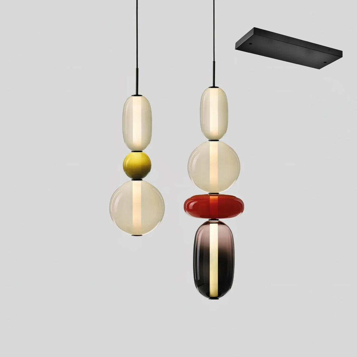 Stained Glass Chandelier - Multi-Head Hand-Blown Art Glass Chandelier | Custom Colorful LED Ceiling Light