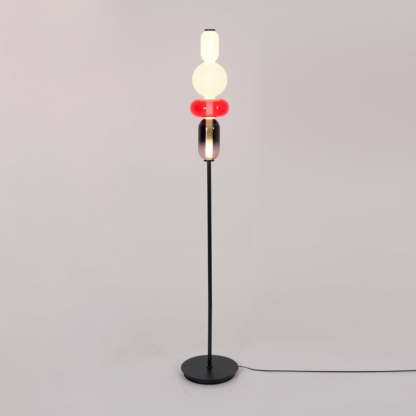 Stained Glass Floor Lamp - Stacked Hand-Blown Art Glass Standing Lamp | Colorful Modern Floor Light
