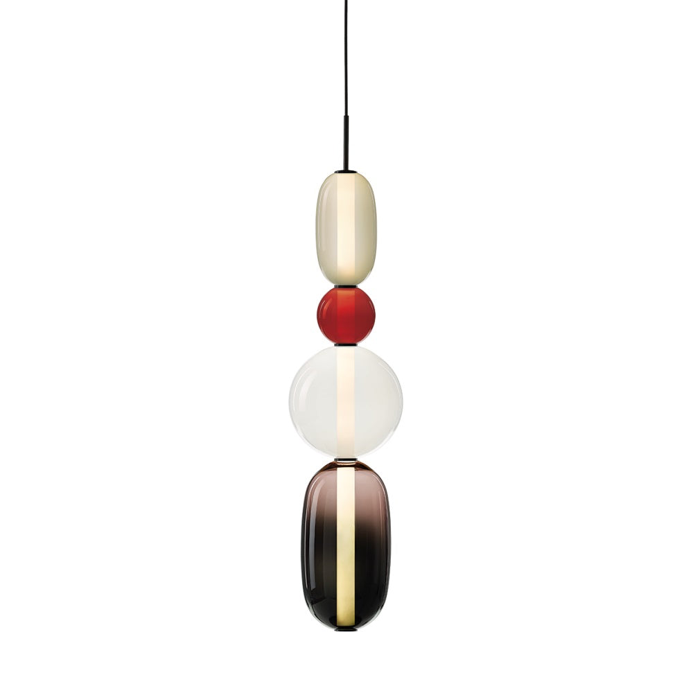 Stained Glass Pendant Lamp - Stacked Hand-Blown Art Glass Pendant | Custom Colorful LED Hanging Light