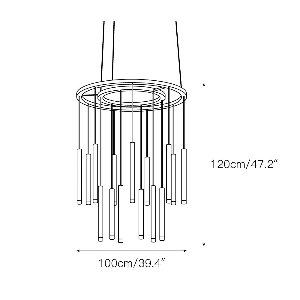 Candle Chandelier – Slim Brass & Acrylic Candle-Inspired LED Pendant Light