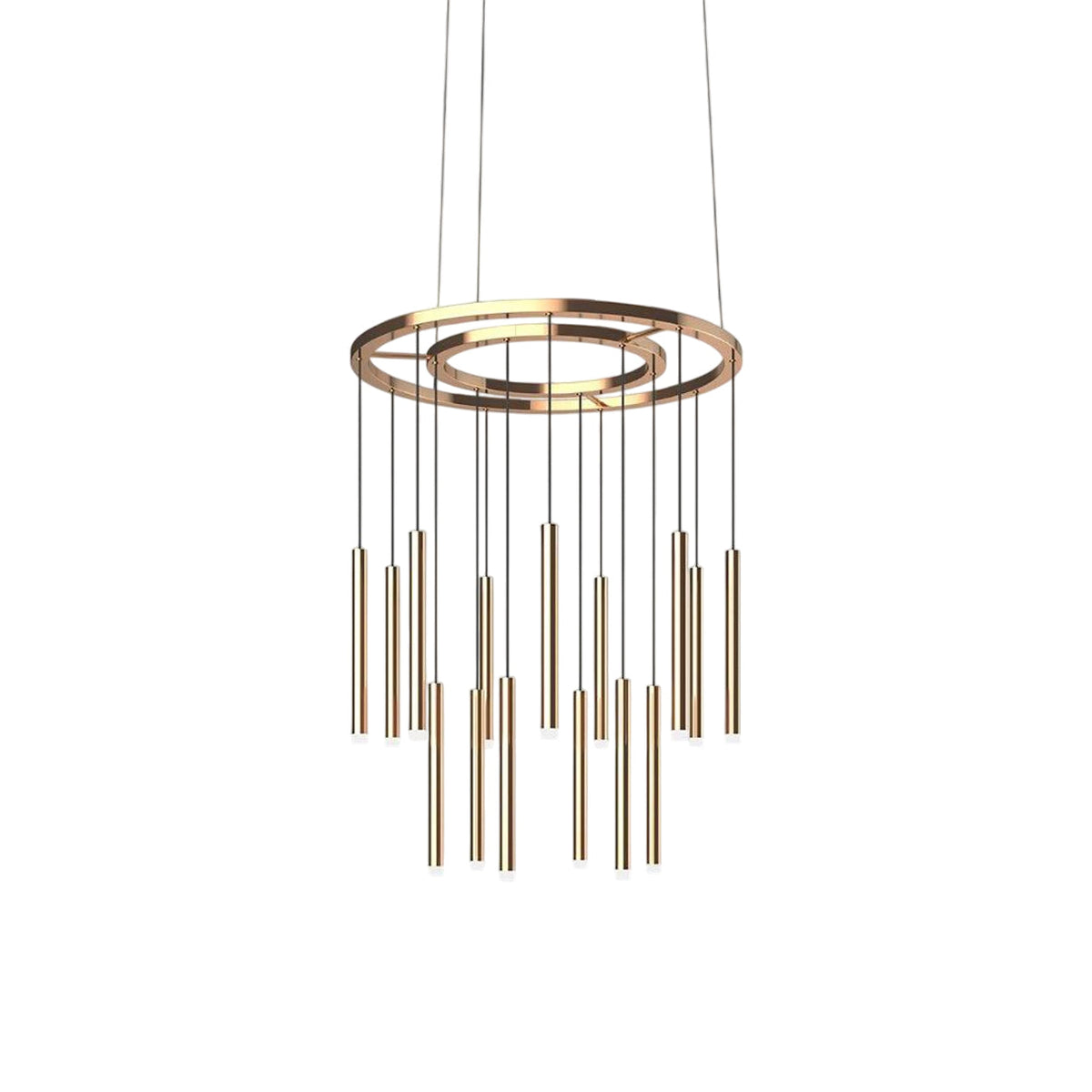 Candle Chandelier – Slim Brass & Acrylic Candle-Inspired LED Pendant Light
