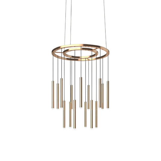 Candle Chandelier – Slim Brass & Acrylic Candle-Inspired LED Pendant Light