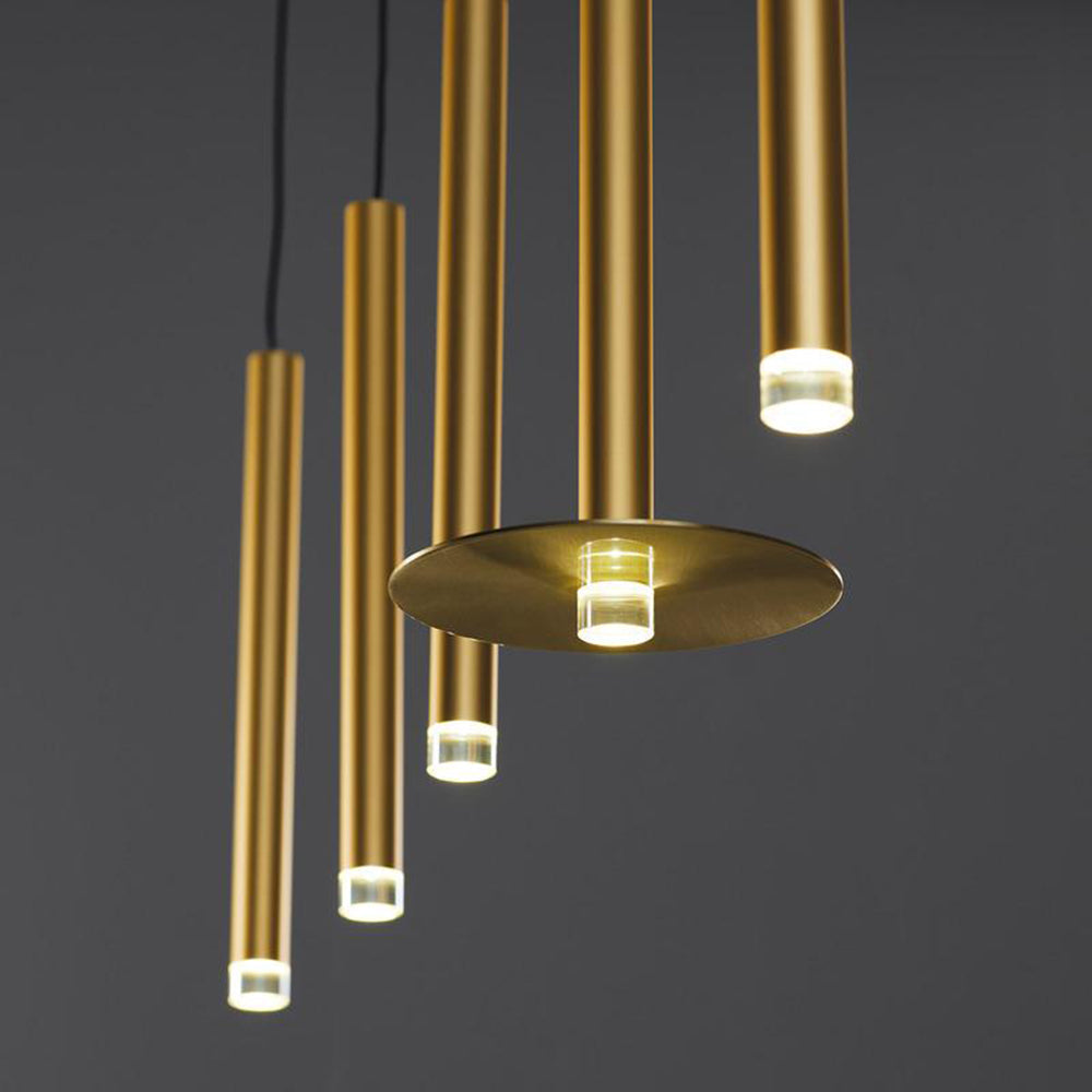 Candle Chandelier – Slim Brass & Acrylic Candle-Inspired LED Pendant Light