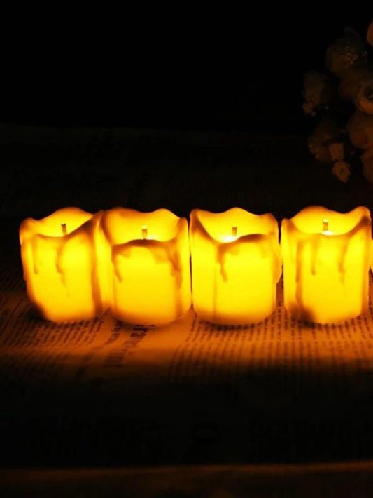 12-Pack LED Flameless Candle Lights - Modern Battery-Operated Tea Lights | Romantic Warm Glow Votive Set