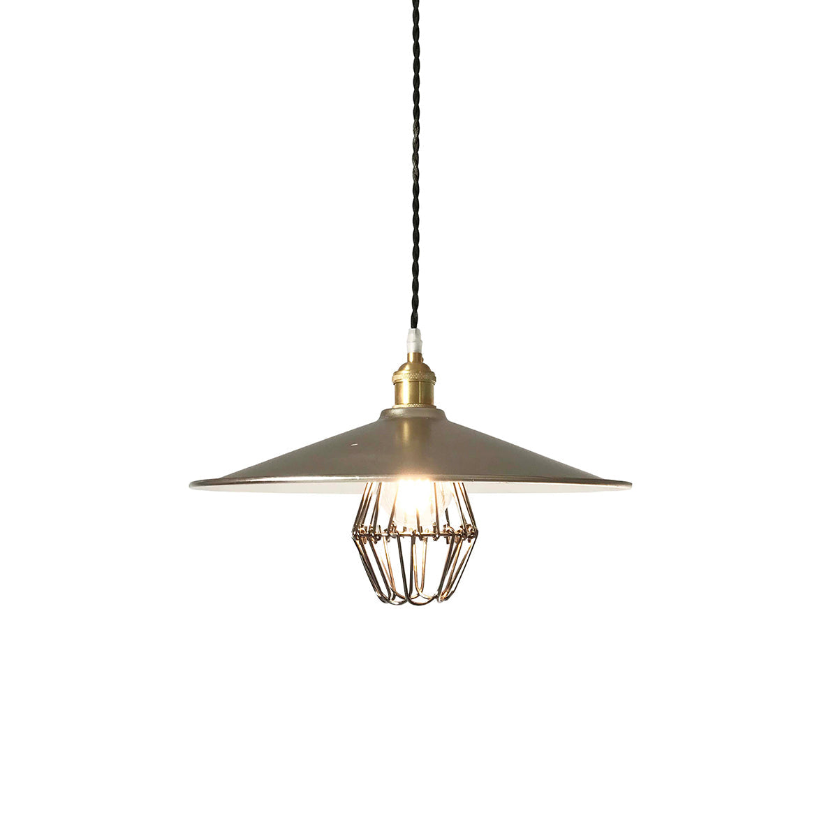 Cantina Pendant Light – Dual-Finish Silver Foil & Black Nickel Iron Pendant Light