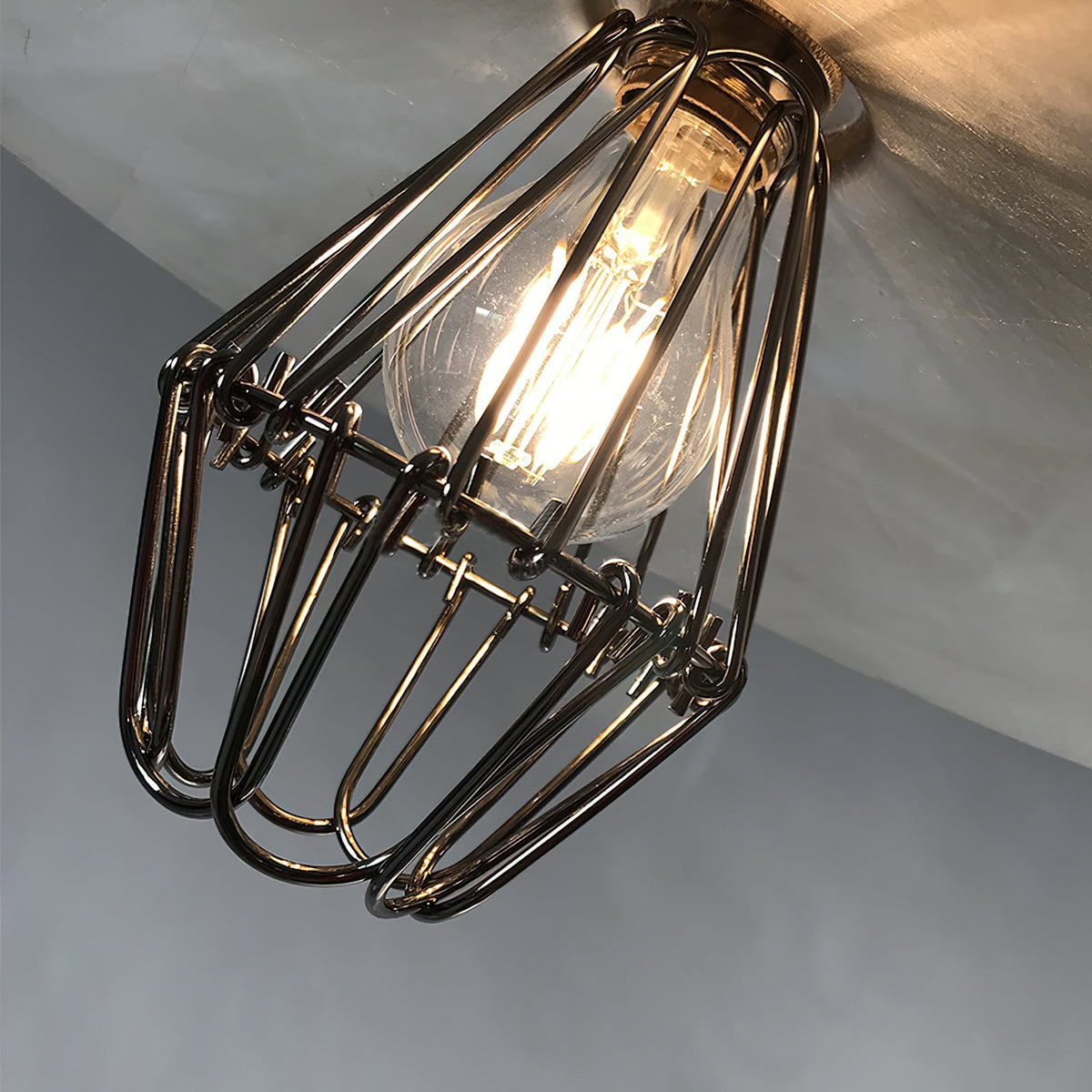 Cantina Pendant Light – Dual-Finish Silver Foil & Black Nickel Iron Pendant Light