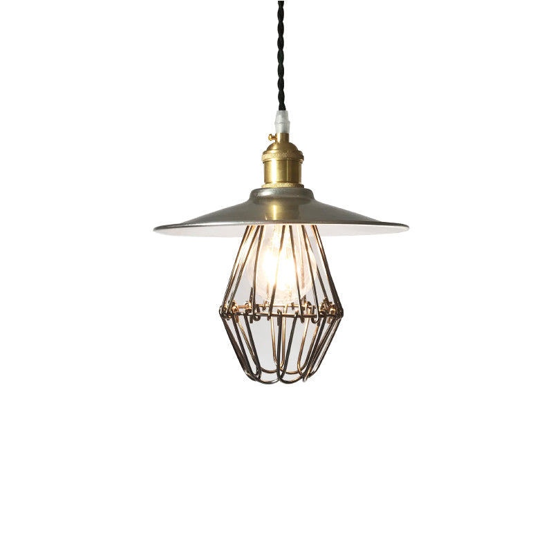 Cantina Pendant Light – Dual-Finish Silver Foil & Black Nickel Iron Pendant Light