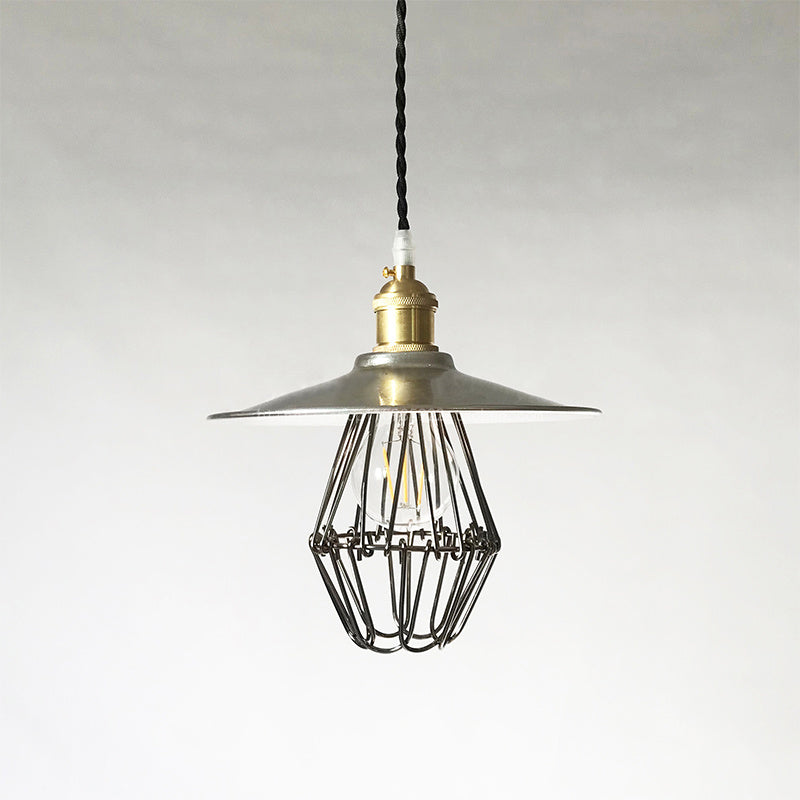 Cantina Pendant Light – Dual-Finish Silver Foil & Black Nickel Iron Pendant Light